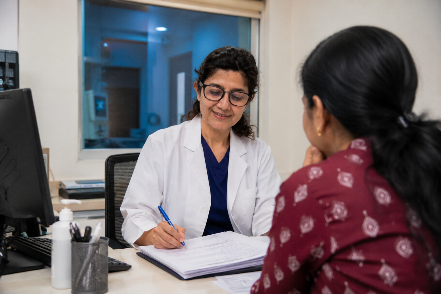 Dr. Rao with patient